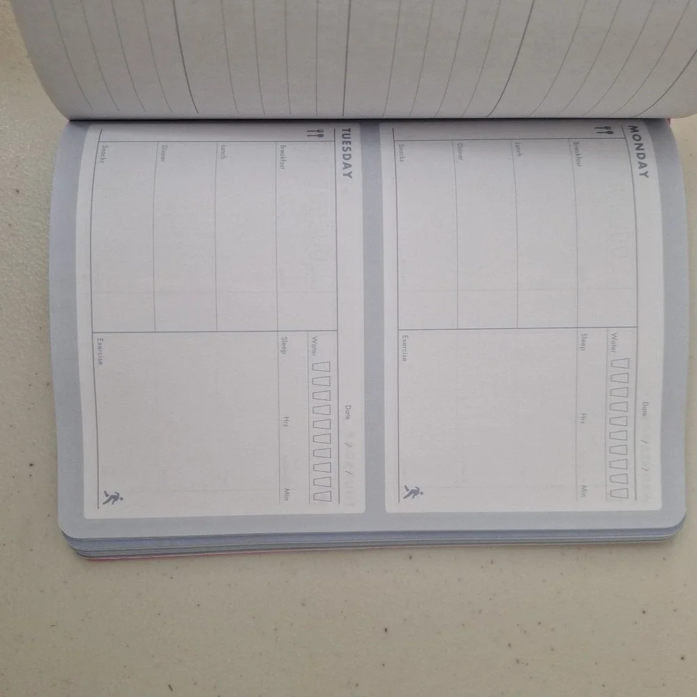 Guided FITNESS JOURNAL Softback Weekly Planner Undated Log Book Gym Food NEW